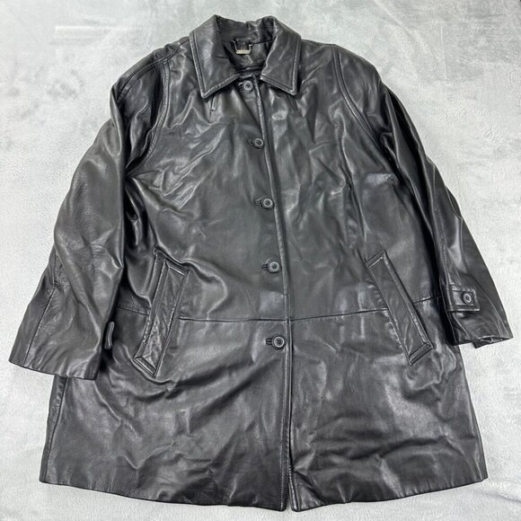 Danier Black Genuine Leather Jacket Men's Large - Picture 1 of 16